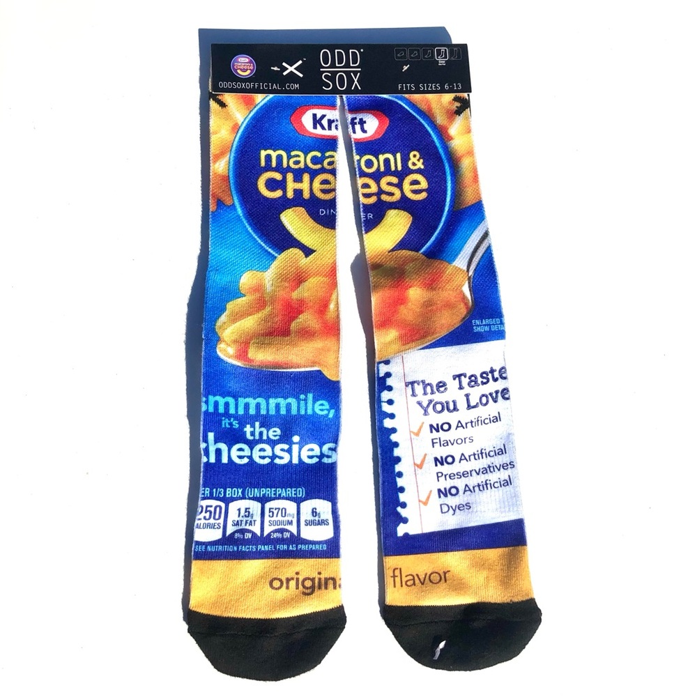 NWT Odd Sox Macaroni And Cheese Socks Adult Size 6-13